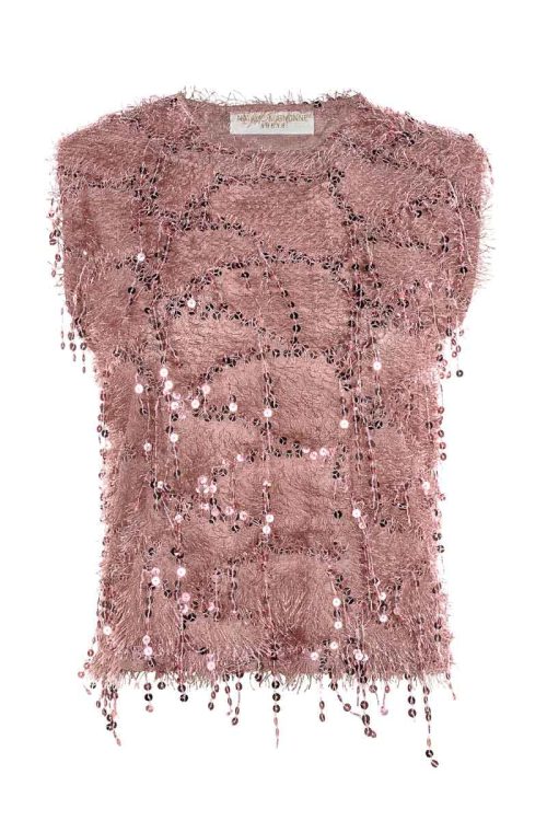 Dusty Pink-Sequin Blouse